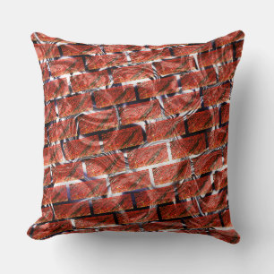 Red bubbles upon grating or brick effect? Metallic Cushion
