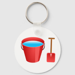 Red Bucket & Spade Key Ring