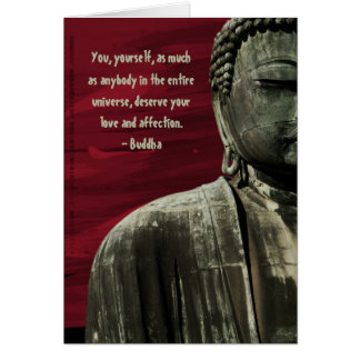 Red Buddha Statue Card Customisable