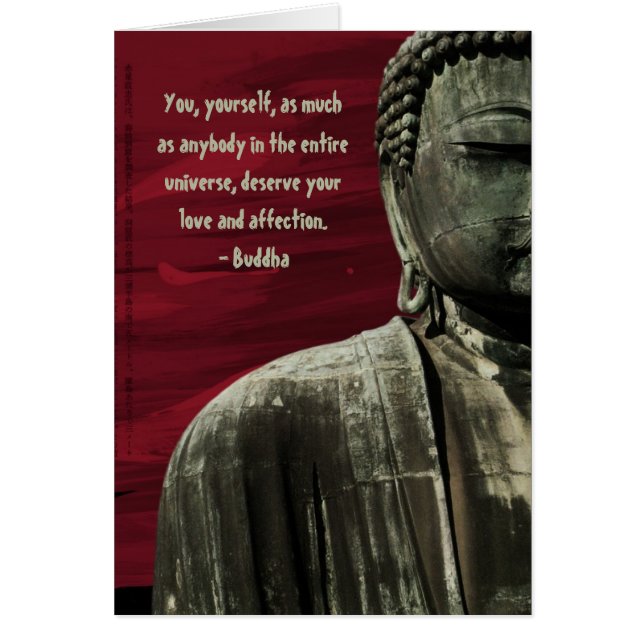 Red Buddha Statue Card Customisable (Front)