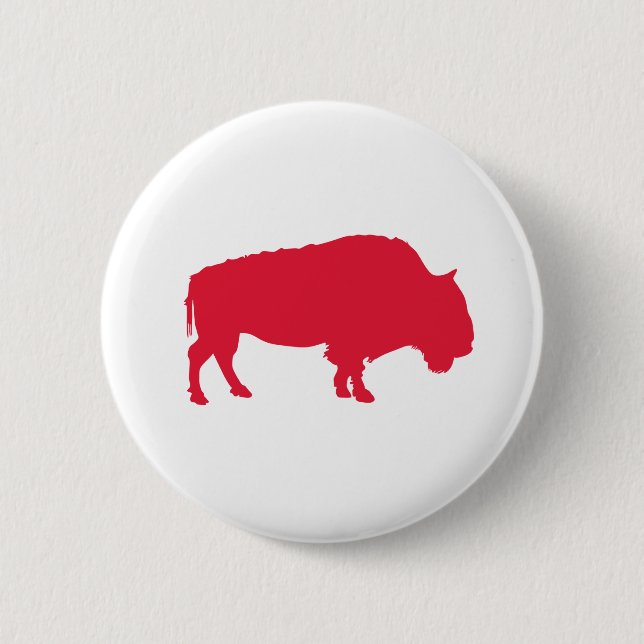 Red Buffalo 6 Cm Round Badge (Front)