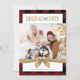 Red Buffalo Check Brown Kraft HOLIDAY CHEER