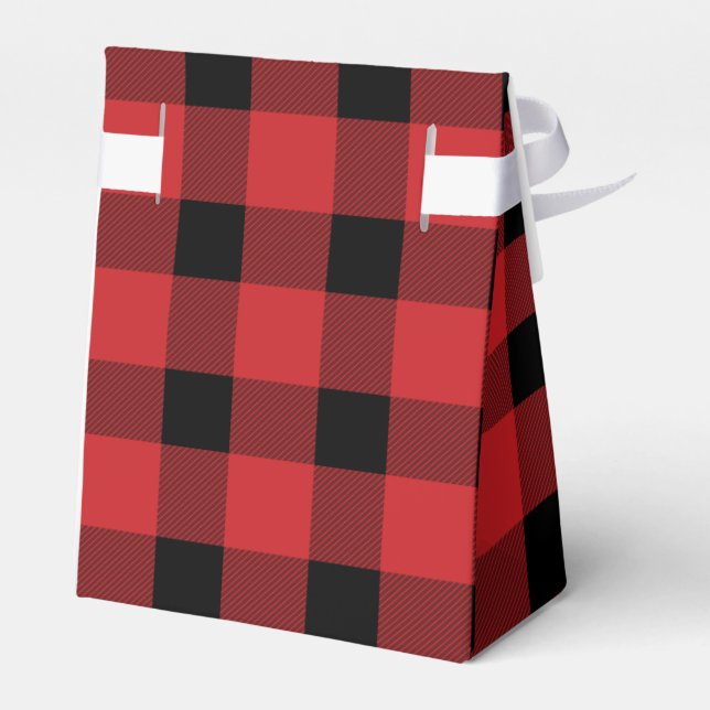 Red Buffalo Country Lumberjack Plaid Favour Box (Back Side)