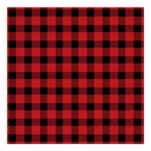 Red Buffalo Country Lumberjack Plaid Poster