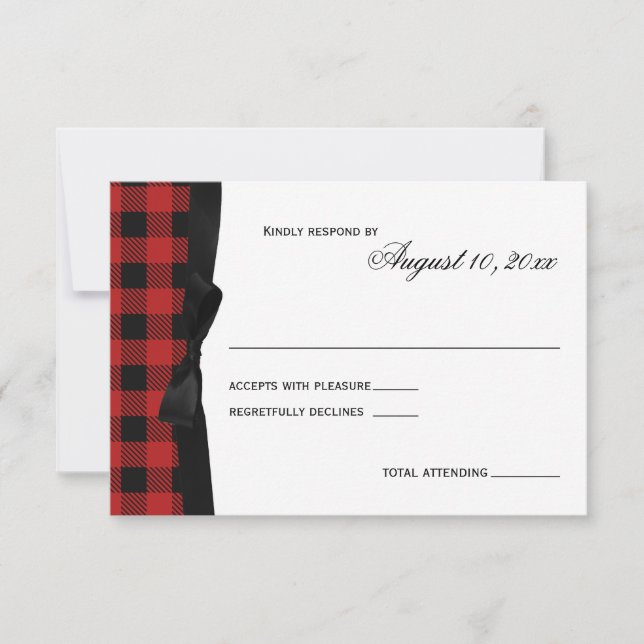 Red Buffalo Plaid and Ribbon Response (Front)