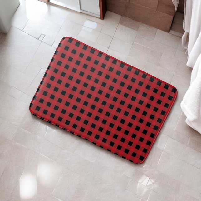 Red Buffalo Plaid Bath Mat for Cosy Home Decor (Creator Uploaded)