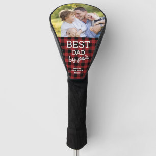 Red Buffalo Plaid Best Dad by Par Custom Photo Golf Head Cover