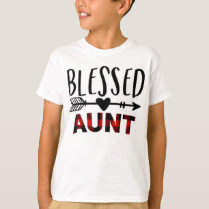 Red Buffalo Plaid Blessed Aunt - Christmas for Aun T-Shirt
