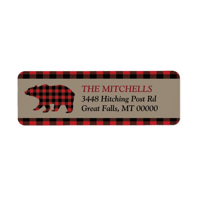 Red Buffalo Plaid Border Bear (Front)