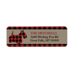 Red Buffalo Plaid Border Scottish Terrier