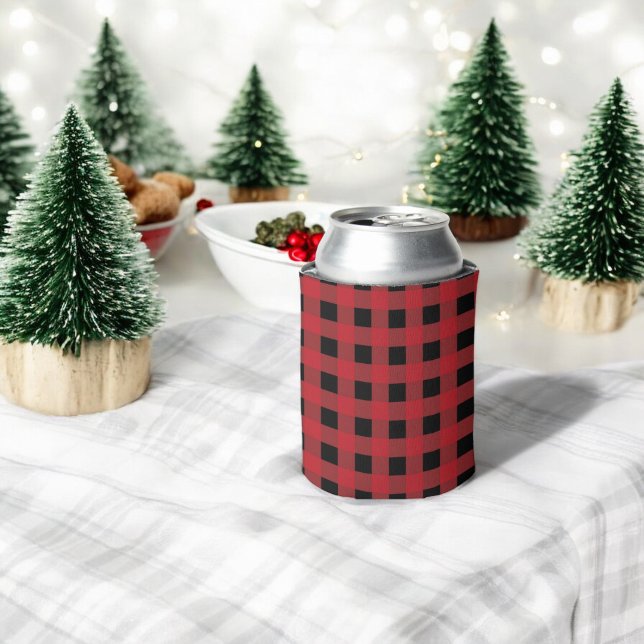 Red Buffalo Plaid Can Cooler for Holidays (Creator Uploaded)