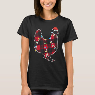 Red Buffalo Plaid Chicken Farmer Xmas Pyjamas Farm T-Shirt