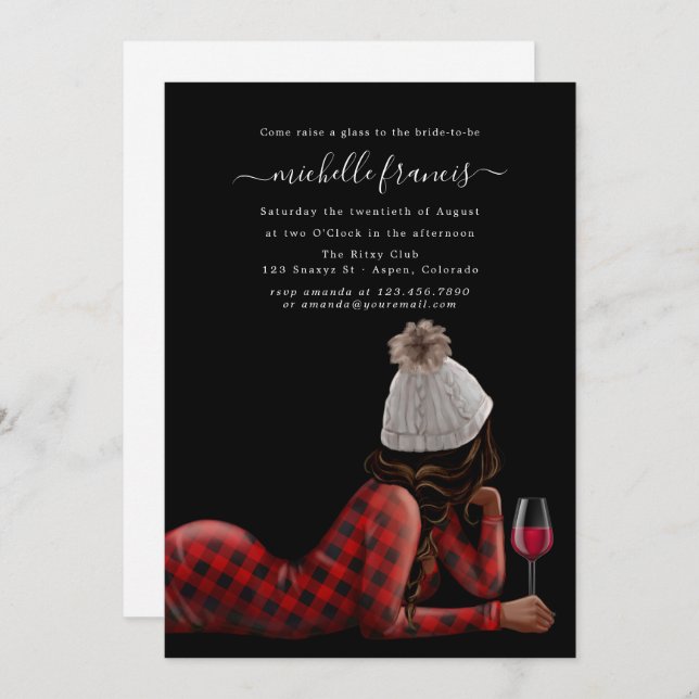 Red Buffalo Plaid Christmas Bridal Shower Invitation (Front/Back)