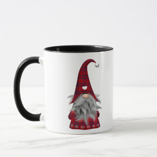 Red Buffalo Plaid Christmas Farmhouse Gnome Mug