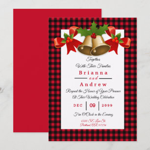 Red Buffalo Plaid Christmas Holiday Wedding