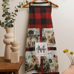 Red Buffalo Plaid & Collage Photo With Initial  Apron<br><div class="desc">Embrace the timeless charm of Red Buffalo Plaid and create a personalised masterpiece with our Collage Photo With Initial custom product, available exclusively on Zazzle! Whether you're looking for a unique gift or a stunning addition to your home decor, this customisable item is perfect for adding a touch of rustic...</div>
