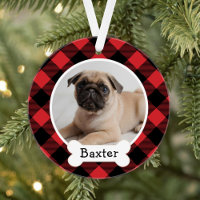 Red Buffalo Plaid Custom Pet Puppy Dog Photo
