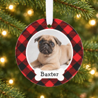 Red Buffalo Plaid Custom Pet Puppy Dog Photo