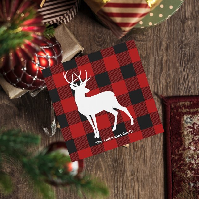 Red Buffalo Plaid & Deer | Personal Name Gift (Creator Uploaded)
