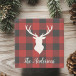 Red Buffalo Plaid & Deer | Personal Name Gift Stone Coaster<br><div class="desc">Embrace the rustic charm of the great outdoors with our Red Buffalo Plaid & Deer Personalised Name Gift! Whether you're shopping for yourself or looking for a thoughtful gift,  this design brings a touch of wilderness to any occasion.</div>