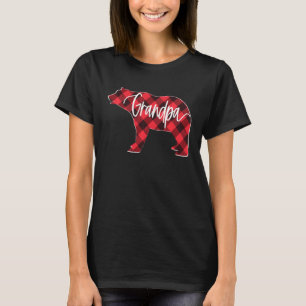 Red Buffalo Plaid Grandpa Bear Matching Family Chr T-Shirt