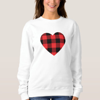 Red Buffalo Plaid Heart  Sweatshirt