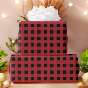 Red Buffalo Plaid Holiday Christmas Wrapping Paper