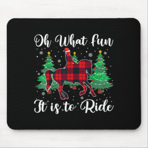 Red Buffalo Plaid Horse Oh What Fun It Is To Ride Mouse Mat