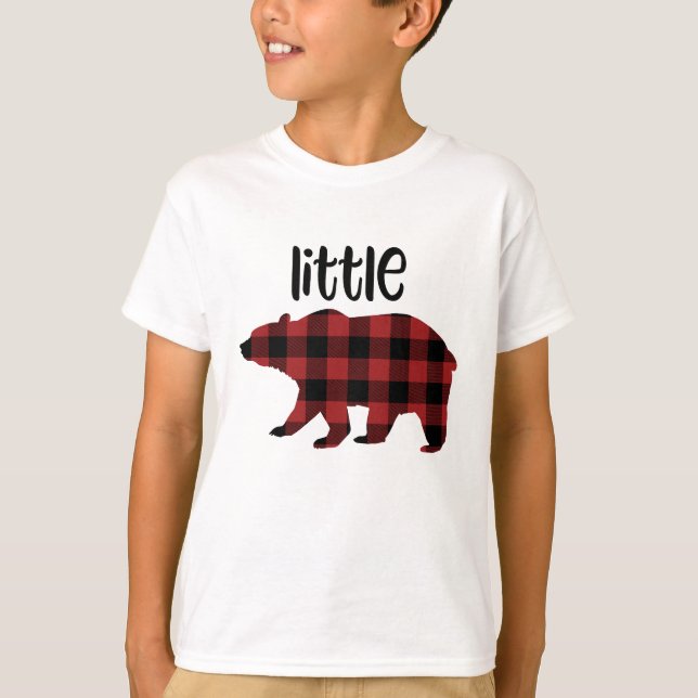 Red Buffalo Plaid Little Bear Holiday T-Shirt (Front)