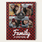 Red Buffalo Plaid Lumberjack Family Photo Collage Planner (Back)