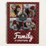 Red Buffalo Plaid Lumberjack Family Photo Collage Planner<br><div class="desc">Upload your favourite photos to make your own unique personalised photo gift.</div>
