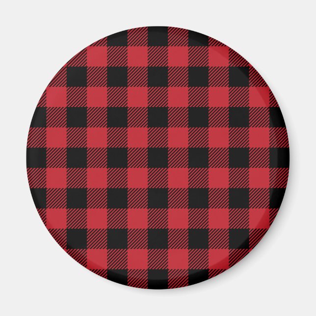 Red Buffalo Plaid Magnet (Front)