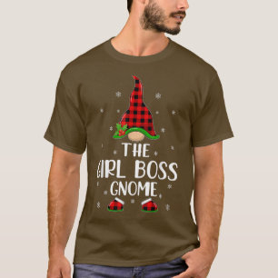 Red Buffalo Plaid Matching The Girl Boss Gnome Chr T-Shirt