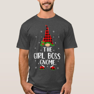 Red Buffalo Plaid Matching The Girl Boss Gnome Chr T-Shirt