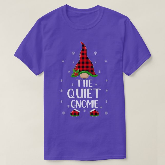 Red Buffalo Plaid Matching The Quiet Gnome Christm T-Shirt (Design Front)