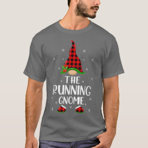 Red Buffalo Plaid Matching The Running Gnome Chris T-Shirt