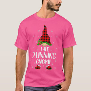 Red Buffalo Plaid Matching The Running Gnome Chris T-Shirt