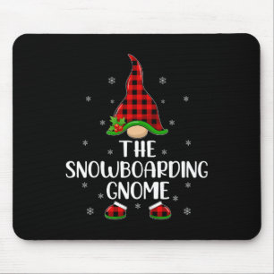 Red Buffalo Plaid Matching The Snowboarding Gnome Mouse Mat