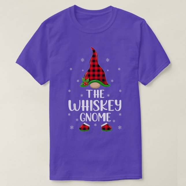 Red Buffalo Plaid Matching The Whiskey Gnome Chris T-Shirt (Design Front)