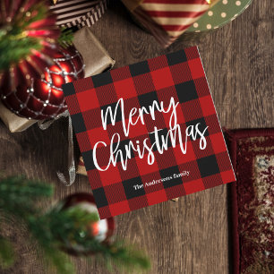 Red Buffalo Plaid & Merry Christmas  Personal Name