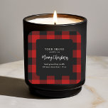 "Red Buffalo Plaid Merry Christmas   Square Sticker<br><div class="desc">"Celebrate the holiday season with this Red Buffalo Plaid Merry Christmas candle sticker. Featuring a classic red buffalo plaid pattern and a festive ‘Merry Christmas’ message, this sticker brings warmth and charm to any candle. Perfect for rustic holiday decor, winter gatherings, or as a cosy touch for seasonal gifts, it’s...</div>
