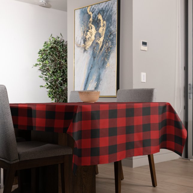 Red Buffalo Plaid & Merry Christmas Tablecloth (Creator Uploaded)