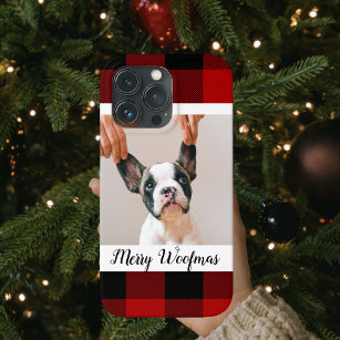 Red Buffalo Plaid & Merry Woofmas With Dog Photo Case-Mate iPhone Case