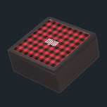 Red Buffalo Plaid Monogram Gift Box<br><div class="desc">Red Buffalo Plaid</div>
