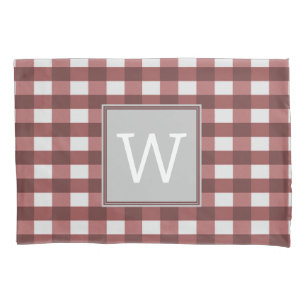 Red Buffalo Plaid Monogram Pillowcase
