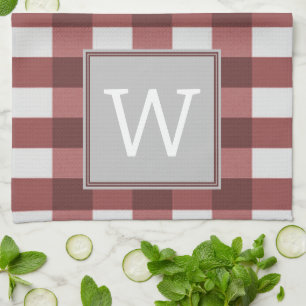 Red Buffalo Plaid Monogram Towel