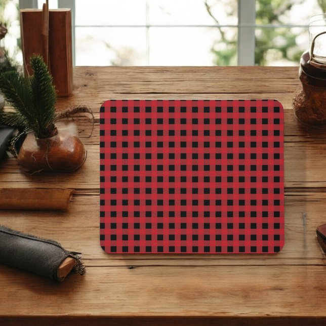 Red Buffalo Plaid Mouse Pad for Holiday Decor (Creator Uploaded)