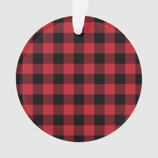 Red Buffalo Plaid Ornament (Front)