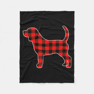 Red Buffalo Plaid Pajama Beagle Christmas Dog Love Fleece Blanket