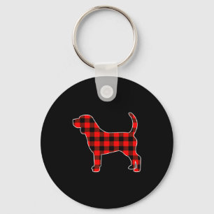 Red Buffalo Plaid Pajama Beagle Christmas Dog Love Key Ring